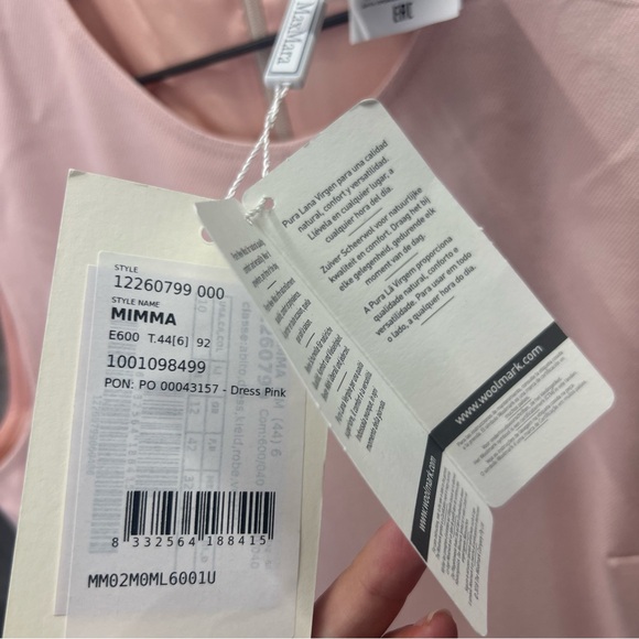 NWT MaxMara Mimma Occasion Dress in Light Pink Elegant Pleated Sleeveless Dress - Picture 11 of 11